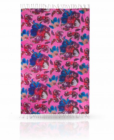 Палантин Женский S30-BIGFLOWER/PINK